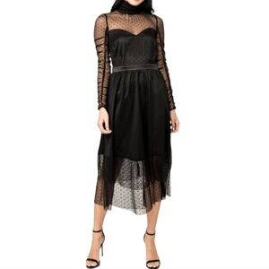 Gibsonlook Shirred Sleeve Swiss Dot Sweetheart Cocktail/Special Occ Dress